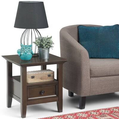 Solid Wood 1 Drawer End Table L317903