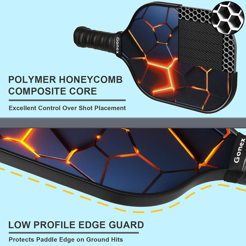 Graphite Pickleball Paddles Set of 2 with 4 Balls and Carry Bag G820994
