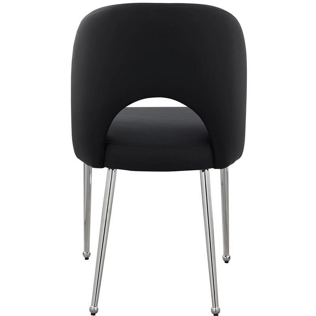 Black Vegan Leather Dining Chair N1257