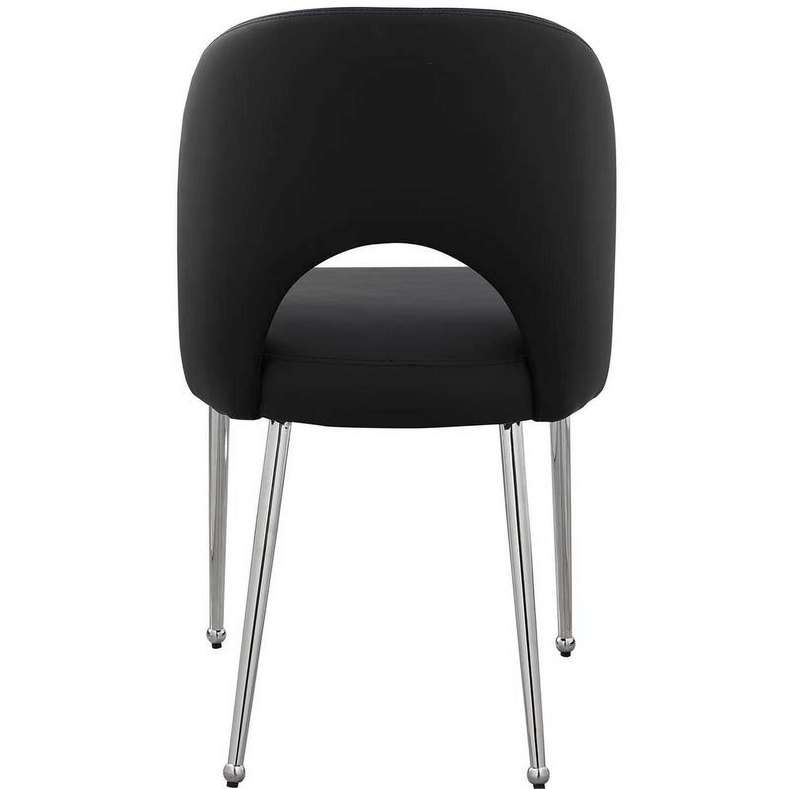 Black Vegan Leather Dining Chair N1257