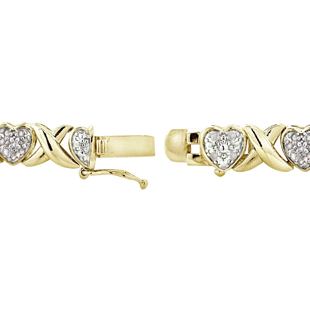Gold Tone 1.00ct Diamond Tennis Bracelet S679105