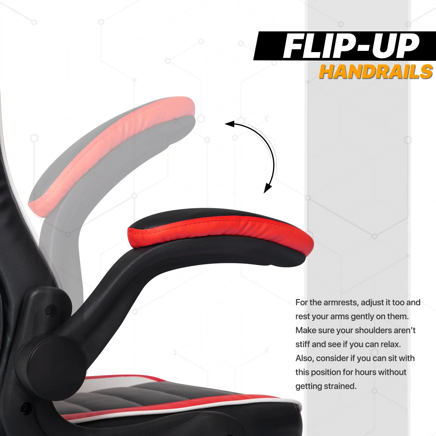 Red Leather High-Back Swivel Gaming Chair with PVC Mat C7728