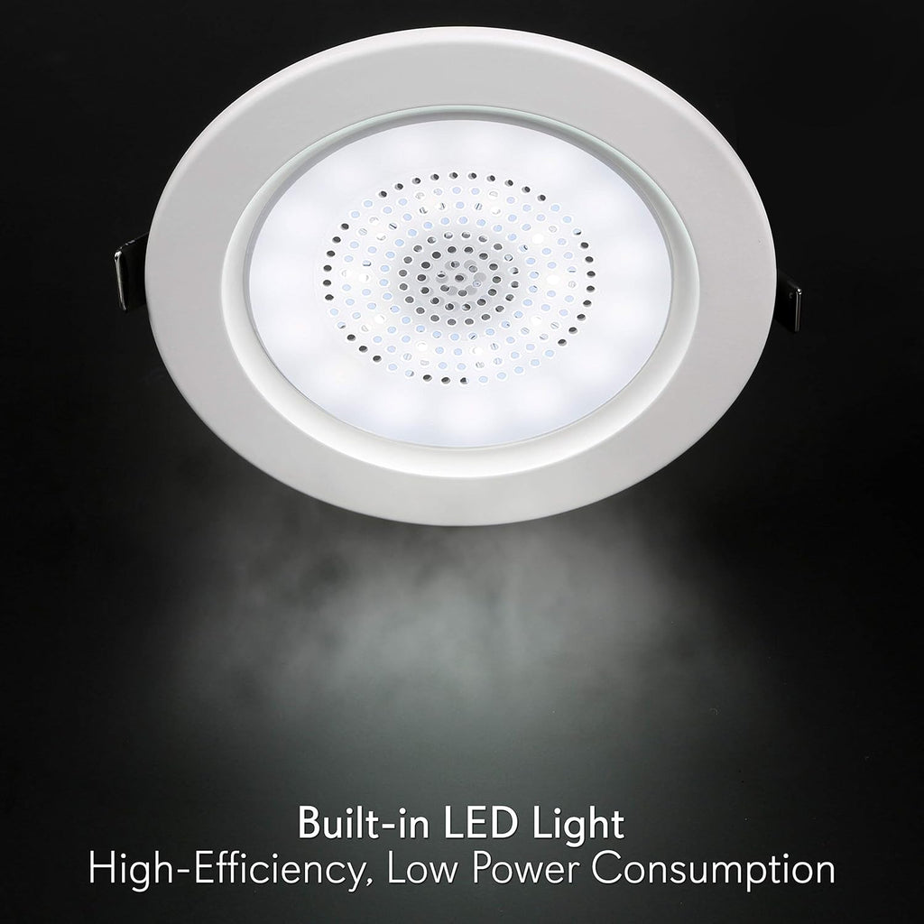3.5” 2-Way Full Range Bluetooth Ceiling Wall Mount Speakers with LED Light Aluminum Frame Housing Z10075
