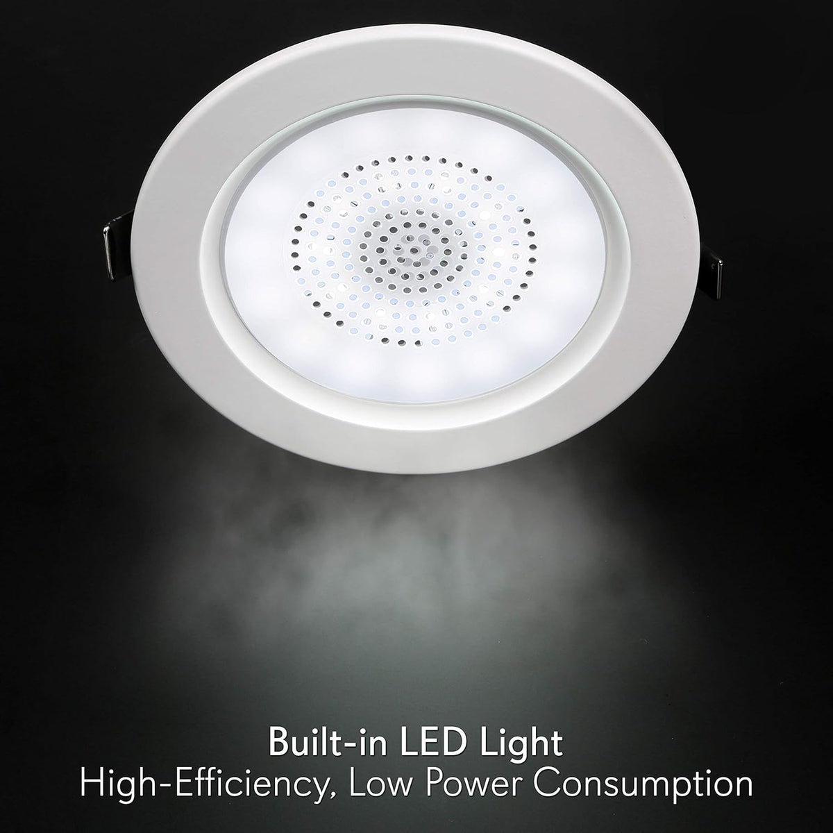 3.5” 2-Way Full Range Bluetooth Ceiling Wall Mount Speakers with LED Light Aluminum Frame Housing Z10075
