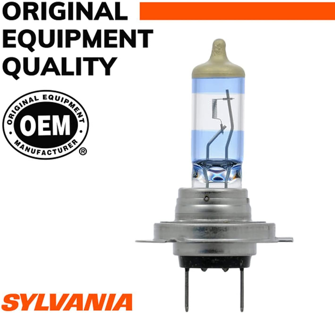H7 High Performance Halogen Headlight Bulbs with Alloy Coating, White (2 Pack) M53162