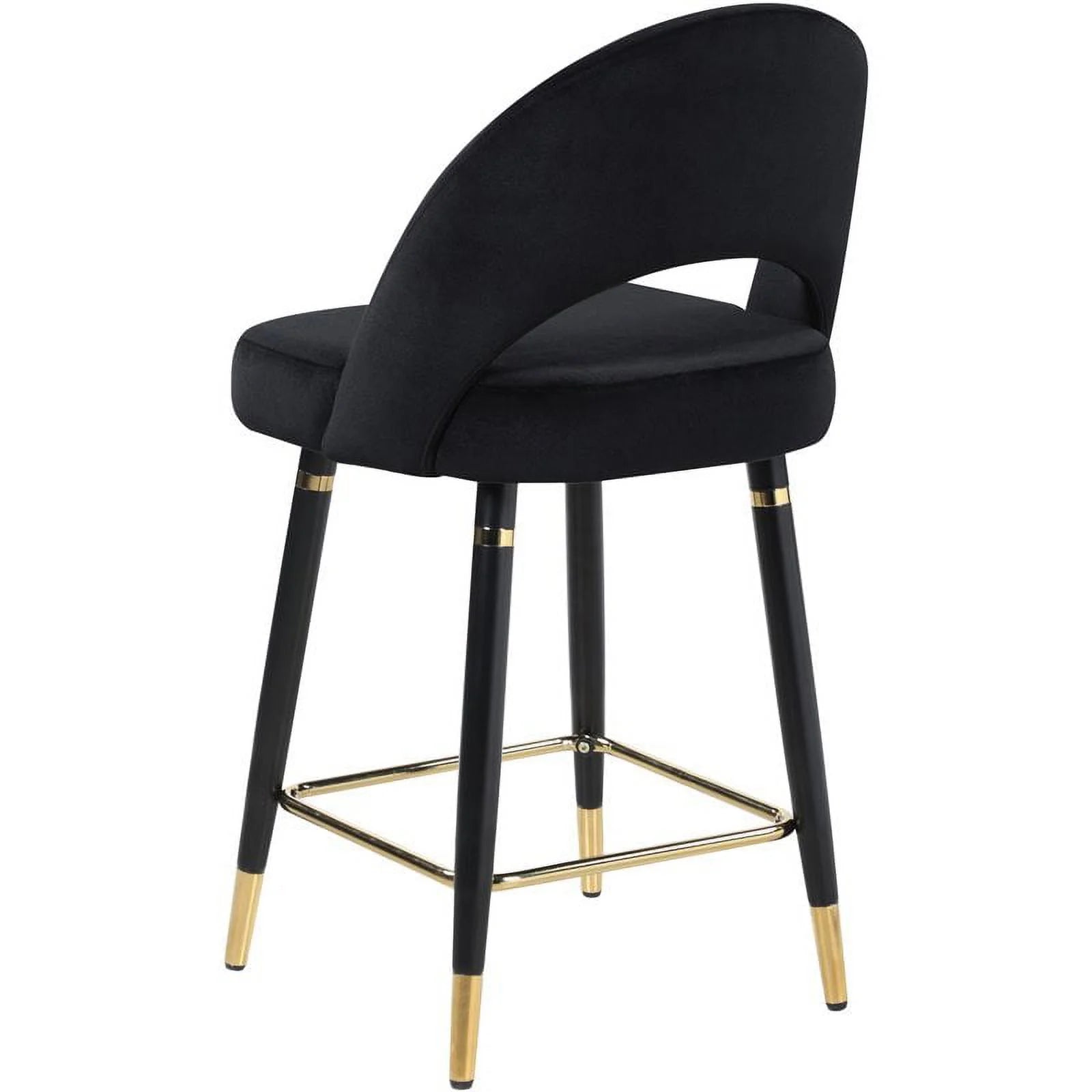 Arched Back Upholstered Counter Height Stool in Black P531445