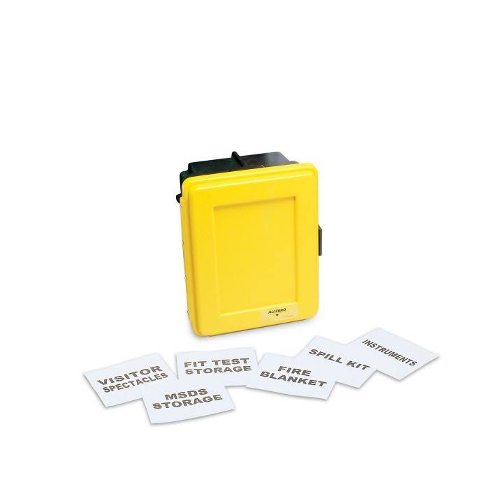 Medium Yellow Wall Case with Label Kit, 1 Shelf V6167