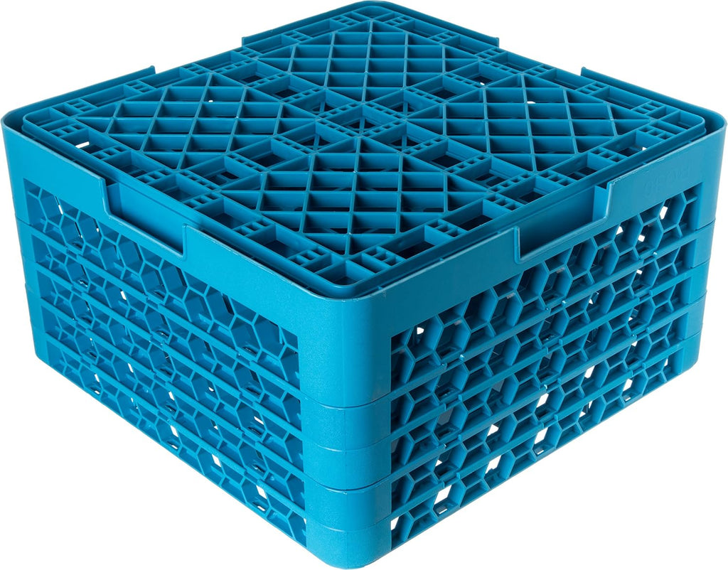 Blue 9-Compartment Glass Rack with 3 Extenders, Pack of 2 K1722
