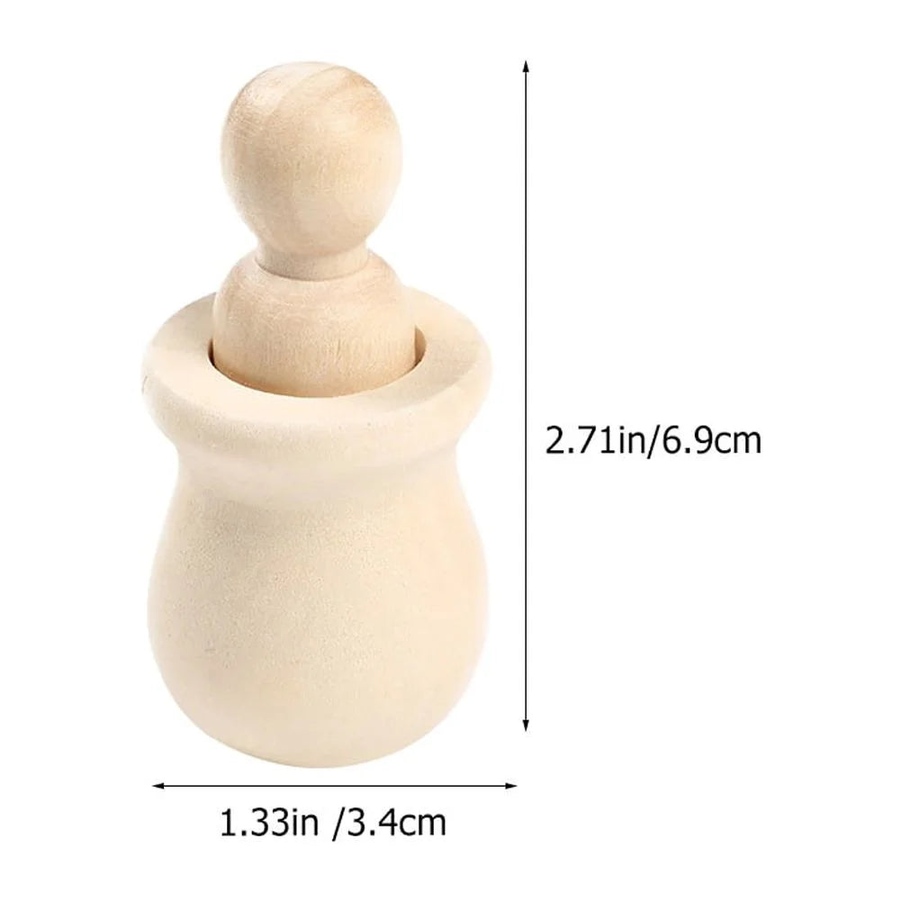 20pcs Unfinished Wood Peg Dolls with Nesting Cases S271144