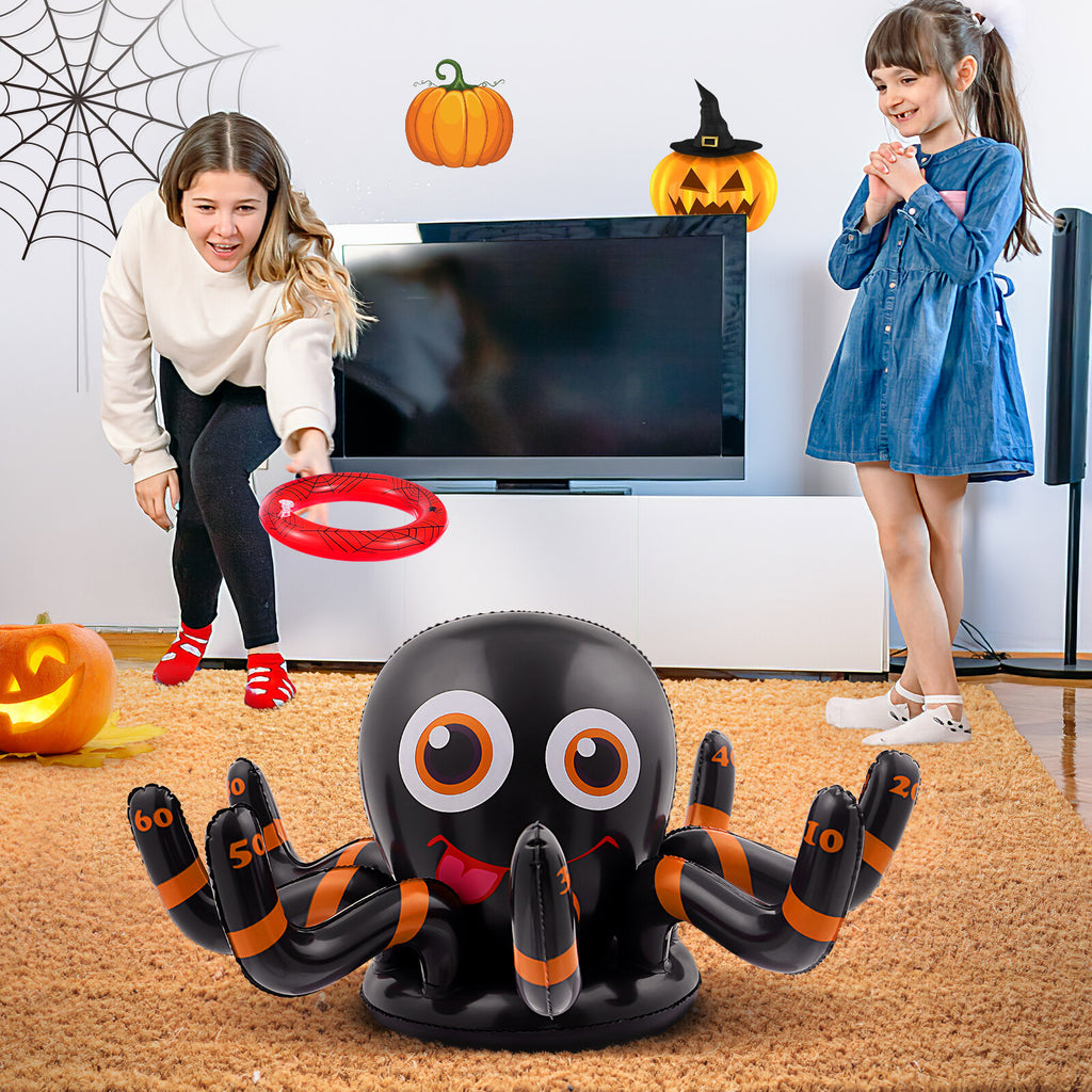 Inflatable Halloween Spider Ring Toss Game with Inflatable Rings Air Pump M47183