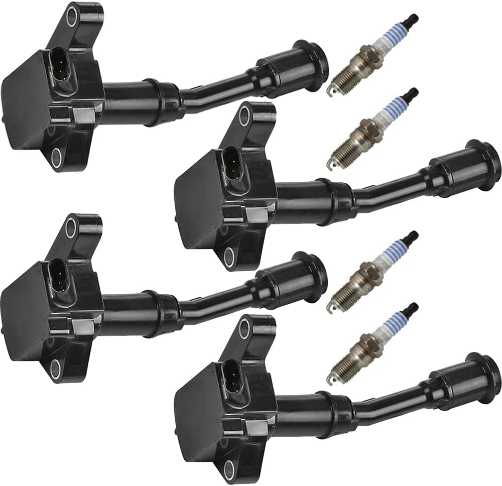 4pcs Ignition Coil Pack and Spark Plug For Ford Escape Fusion 1.5L L4 2014 2015 2016 2017 E958