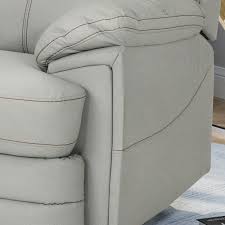 Light Grey Leather Swivel Power Recliner H437226