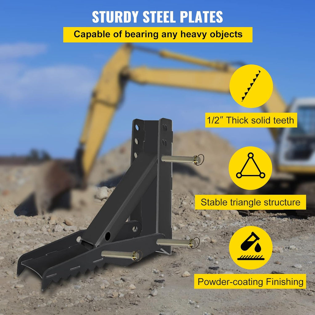 24 inch Excavator Hydraulic Thumb Backhoe Thumb Attachments Weld 1/2 Inch Teeth Thick Steel Plate Assembly CNC Plasma Cut Bolt-On Design Q10898