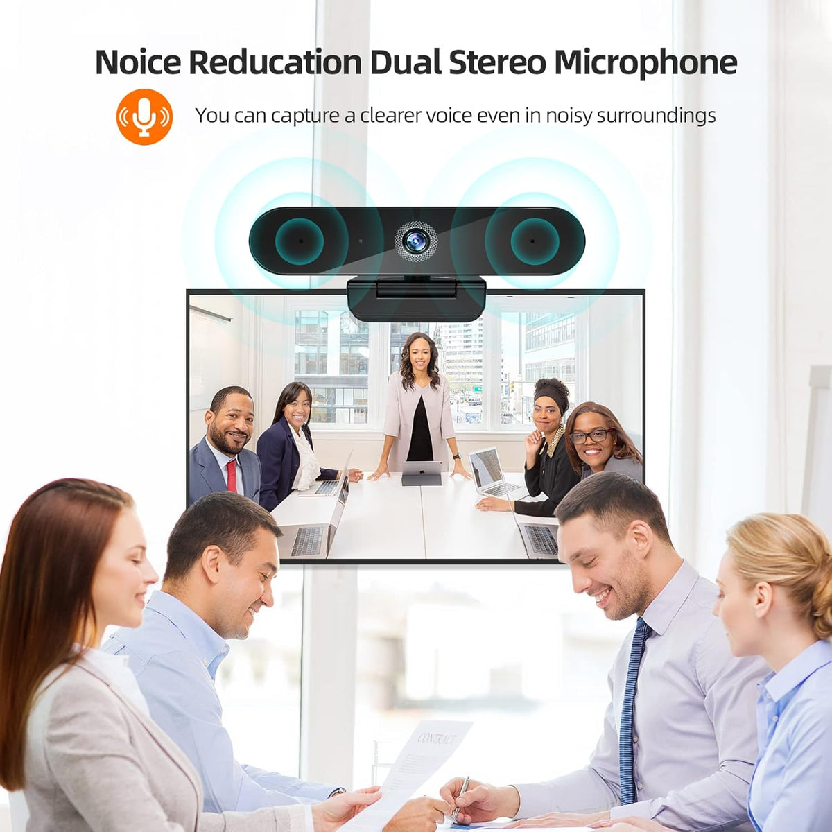 4K Webcam with Microphone, Autofocus, Privacy Cover and Tripod O42576