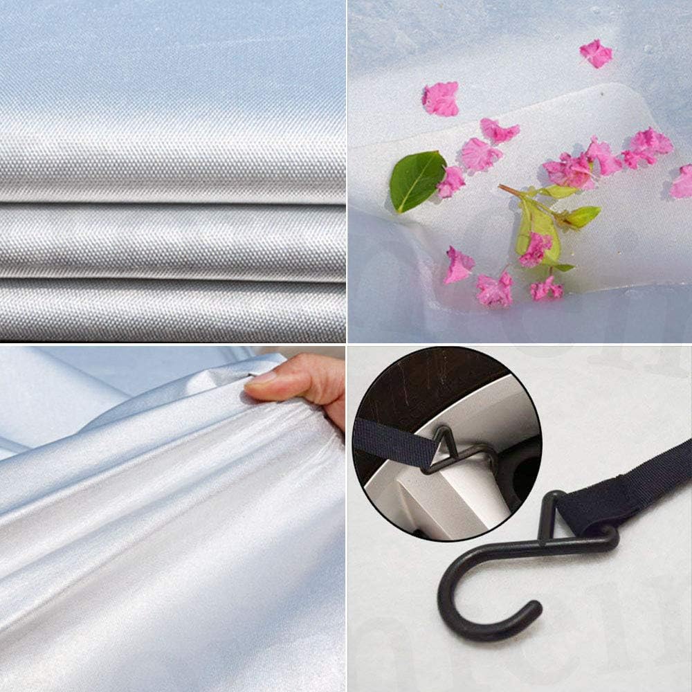 Half Car Cover with Cotton Waterproof Dustproof UV Resistant Snowproof Universal Fit Sedan Length 176'' to 194'' N441