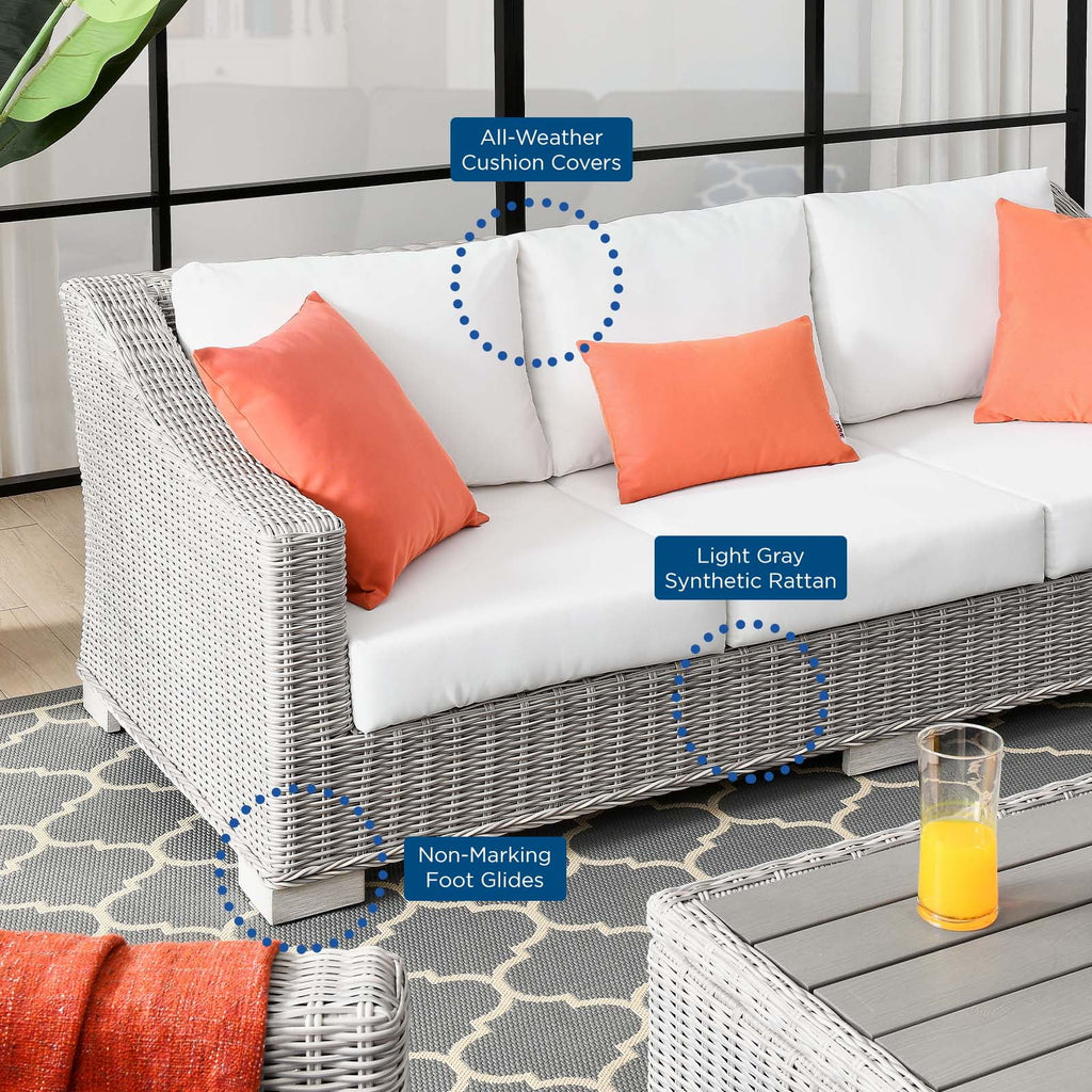 Light Gray Wicker Rattan Outdoor Sofa F516562