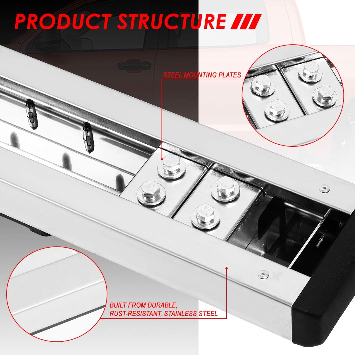 5 Inches Stainless Steel Polished Chrome Step Nerf Bar Running Boards R8844