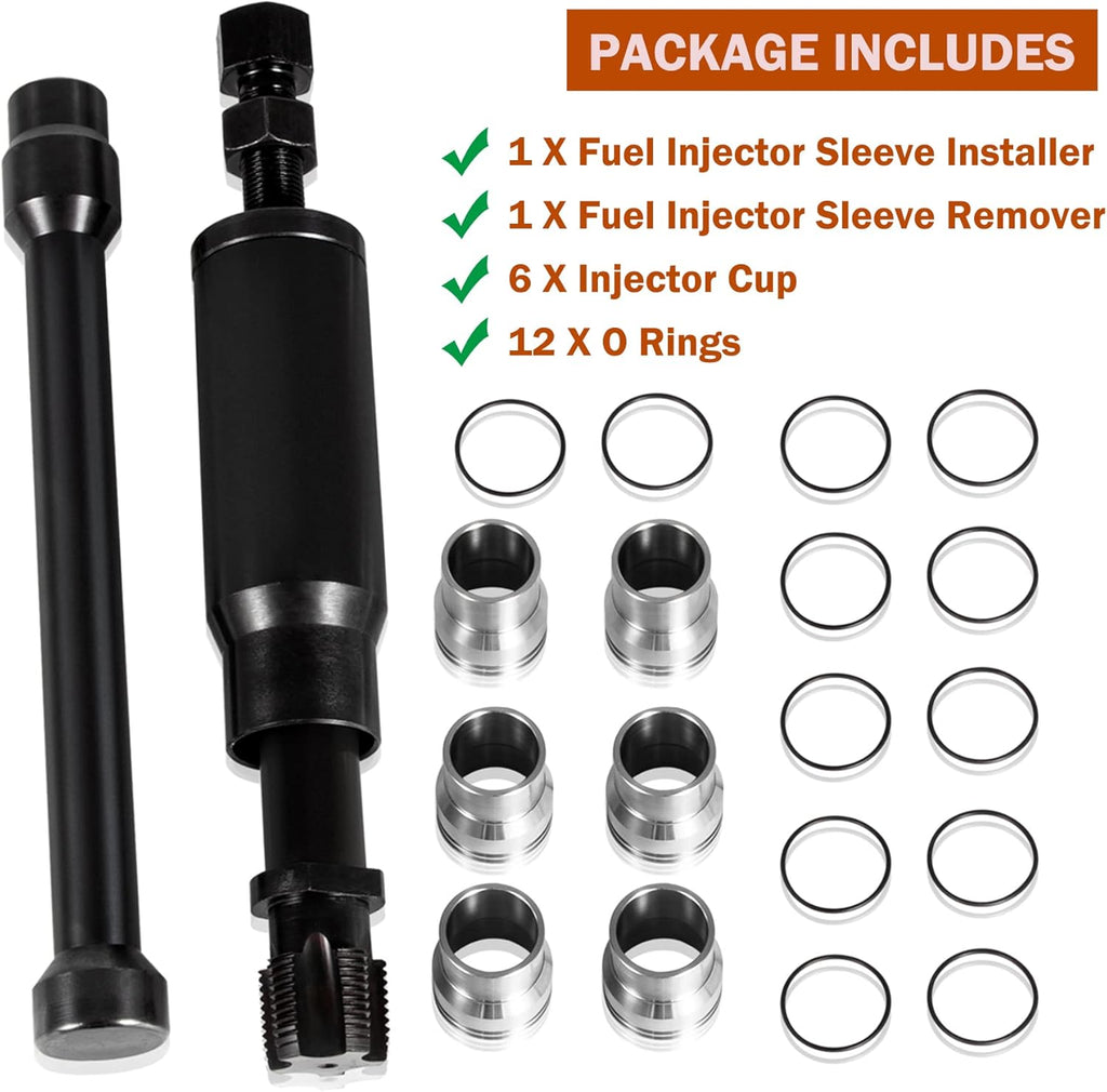 Injector Sleeve Cup Removal Installation Tool with Parts Kit for CAT 3126 C7 C9 HUEI Injectors J598