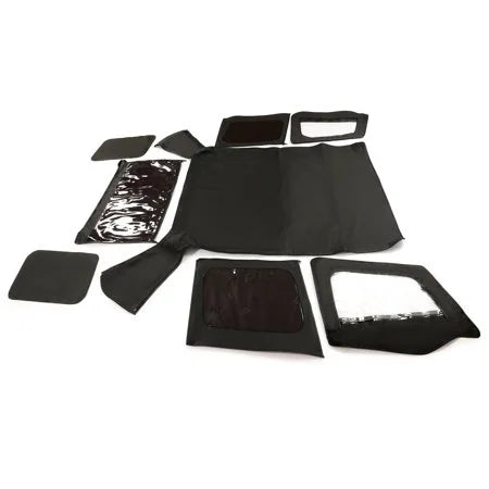 Convertible Soft Top Sailcloth for 1987-1995 Jeep Wrangler YJ Black 2 Door A30994