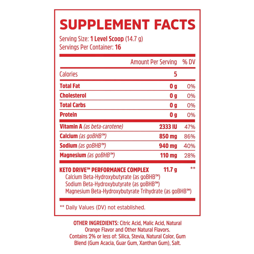 BHB Salts Orange Mango 16 Servings Ketone Complex M936