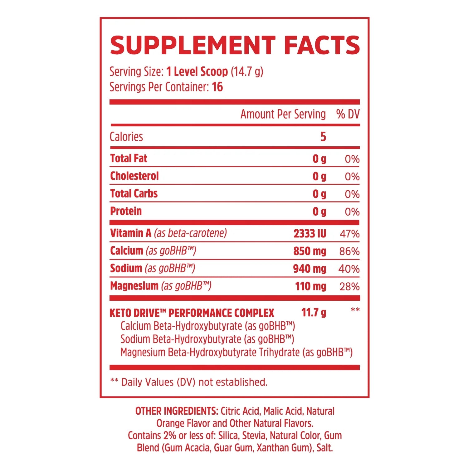 BHB Salts Orange Mango 16 Servings Ketone Complex M936