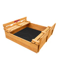 Brown Rectangular Convertible Bench Sandbox Set I468332