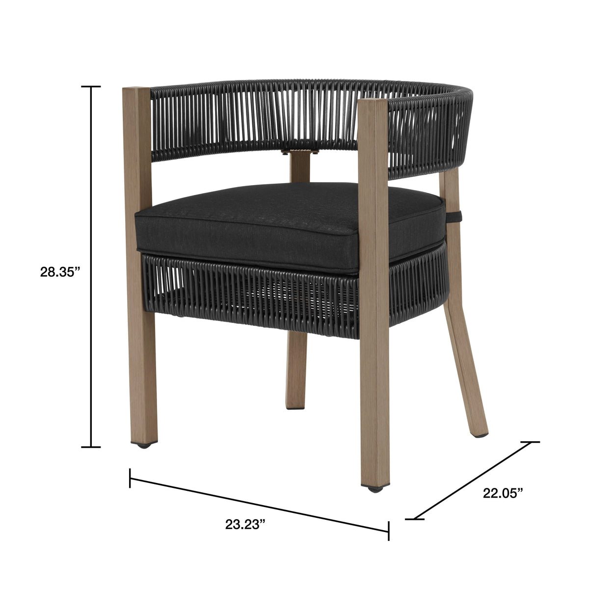 5-Piece Wicker Outdoor Dining Set, Black N1845