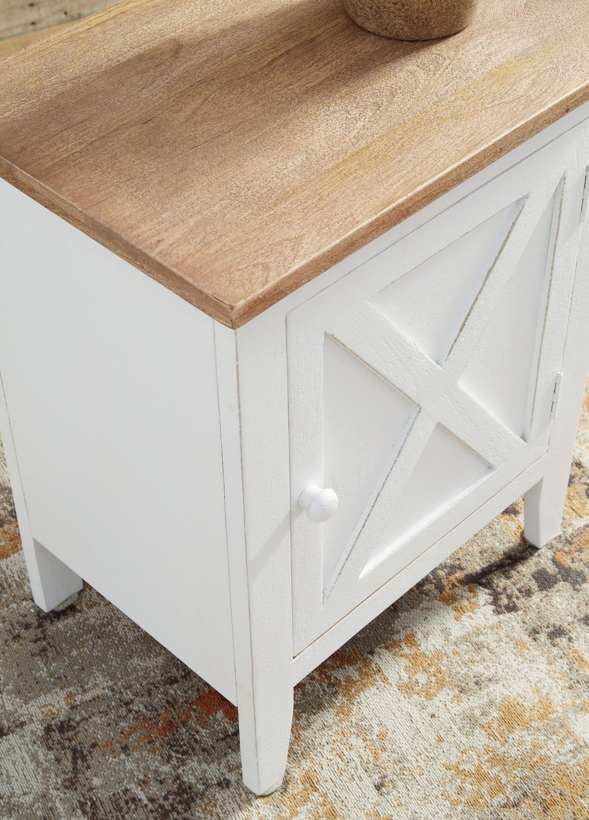 White and Brown Accent Cabinet G83850