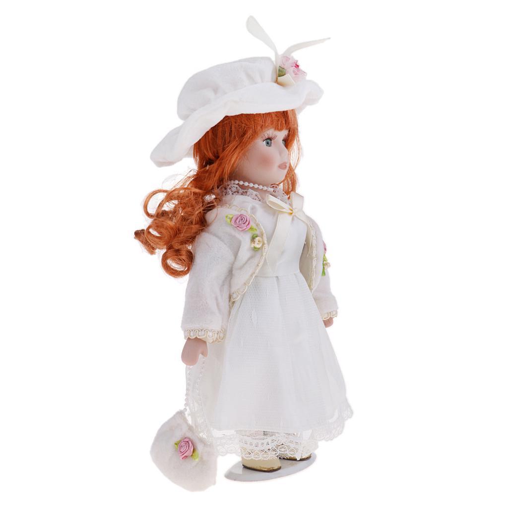 12inch Porcelain Doll with Lace Dress & Stand G607914