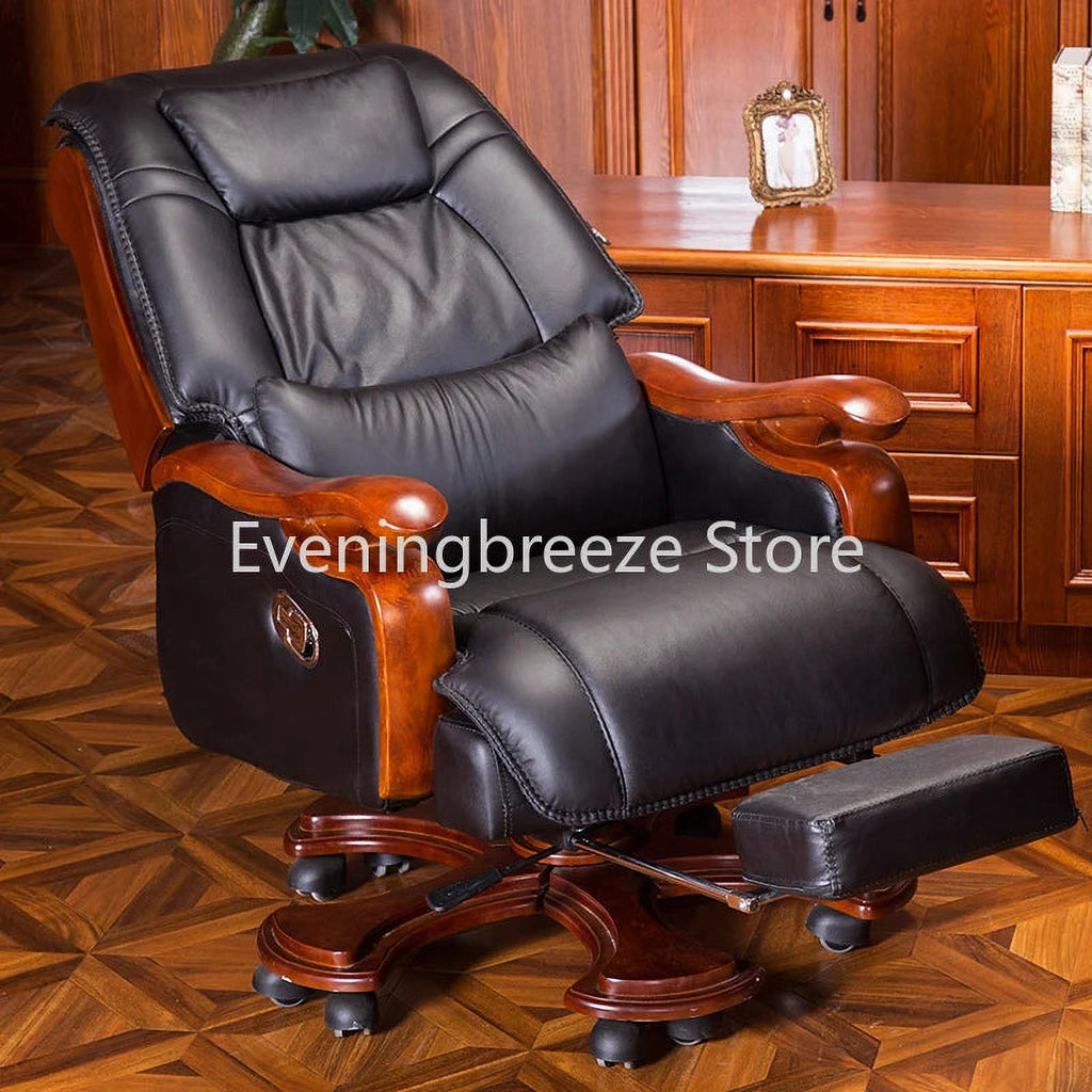 Leather Swivel Recliner Chair with Footrest X95557