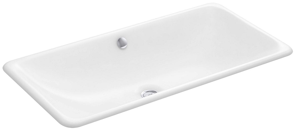 White Rectangle Drop-In Bathroom Sink B162785