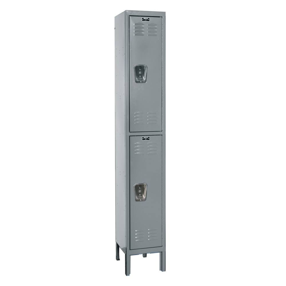 2 Tier 1 Wide School Locker, Dark Gray C818089