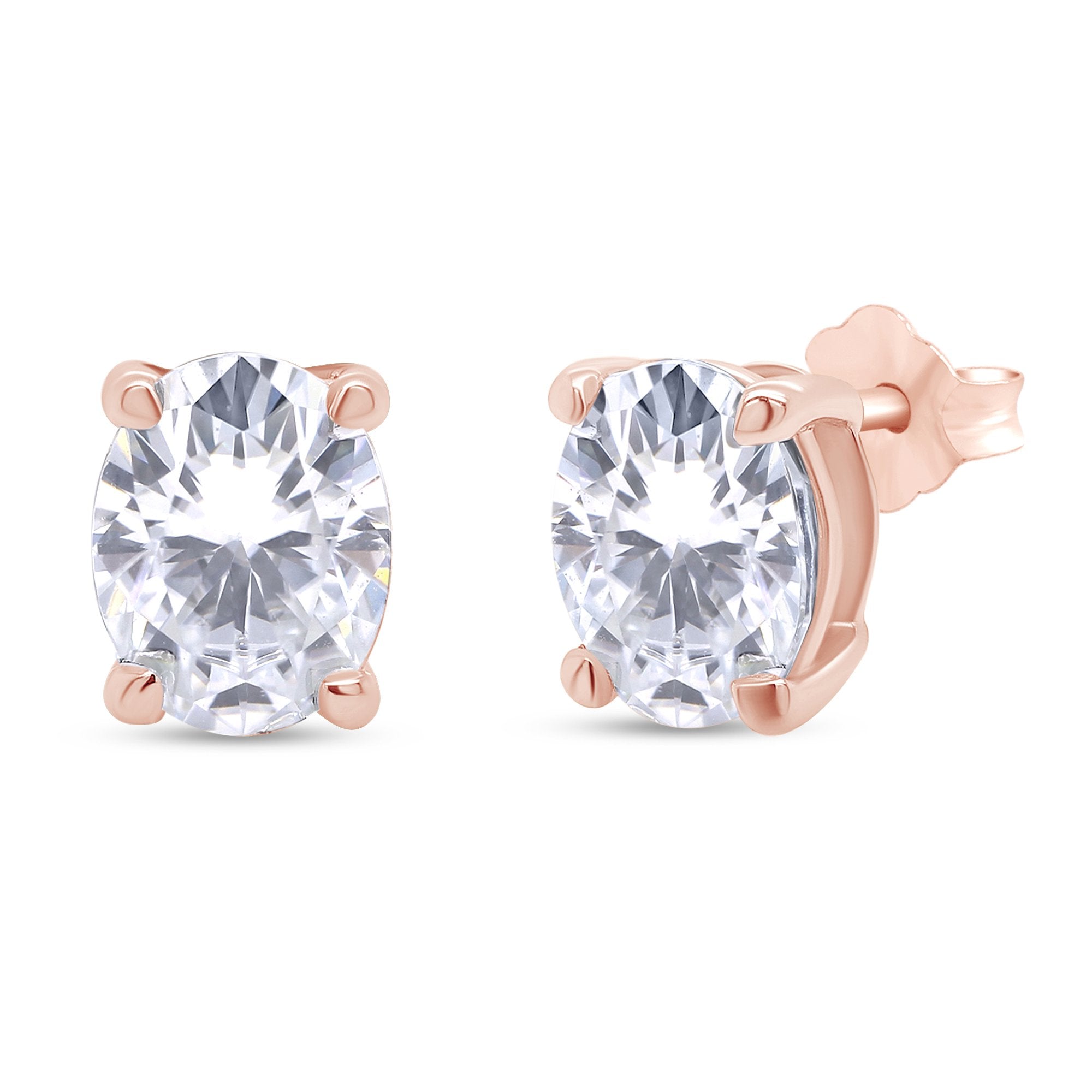 18k Rose Gold over Stud Earrings T7189