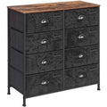 Rustic Vertical Dresser with 8 Fabric Drawers Q3401