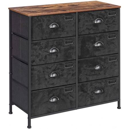 Rustic Vertical Dresser with 8 Fabric Drawers Q3401