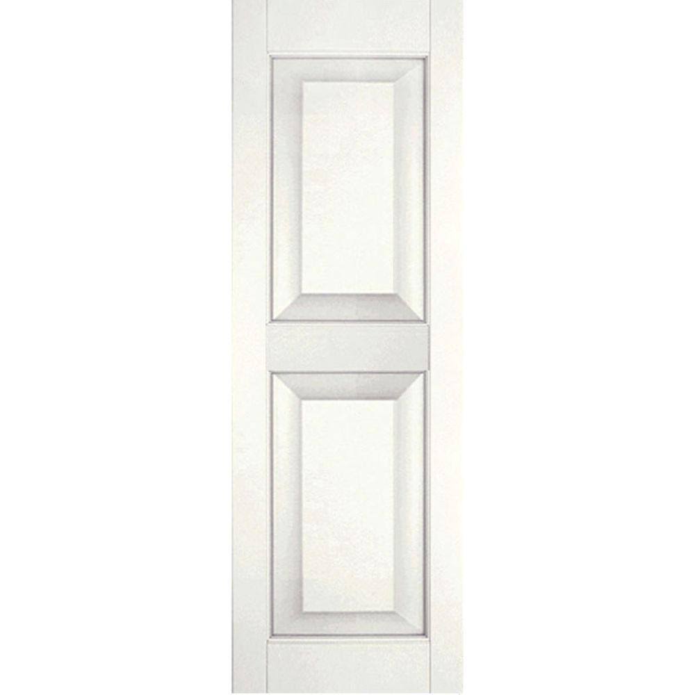 White Raised Panel Shutters Pair U533
