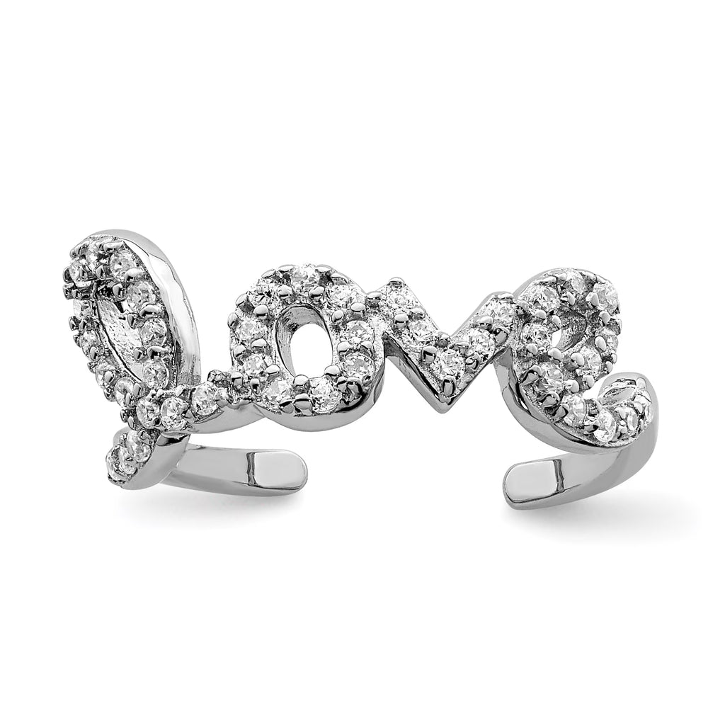 Sterling Silver Rhodium-plated Cubic Zirconia Toe Ring I790613