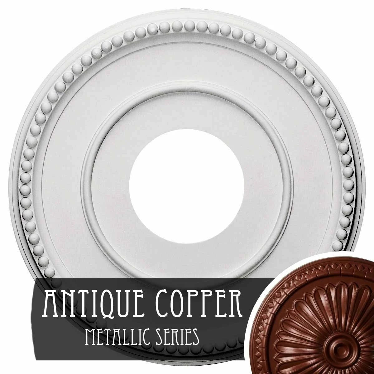 Walnut Hand-Painted Ceiling Medallion L688