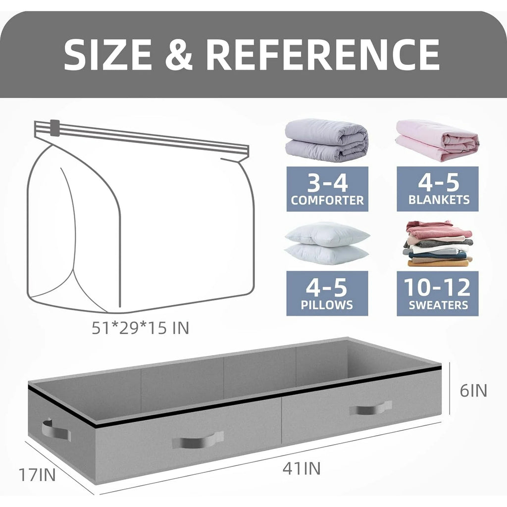 Under Bed Vacuum Storage Bags for Comforters and Blankets, Large Capacity Foldable U64346