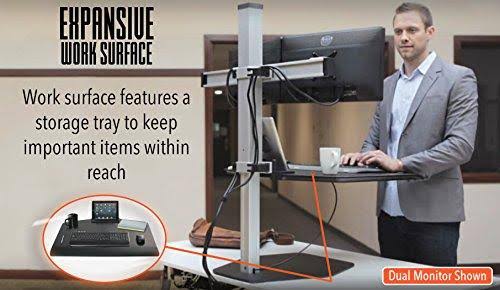 Three Monitor Sit-Stand Desk Workstation A581668