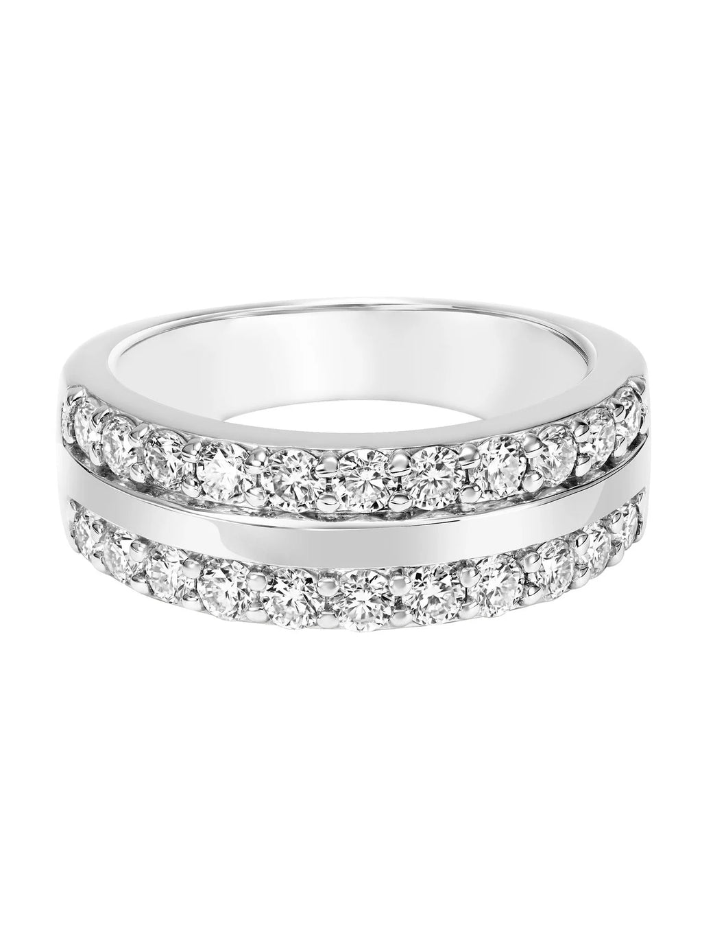 1 Carat Moissanite Sterling Silver Multi-Row Band U478