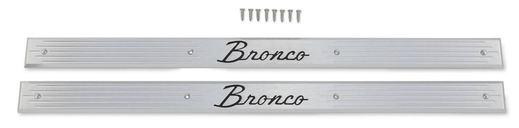 Door Sill Plates with Bronco Logo Billet Aluminum Pair Z900
