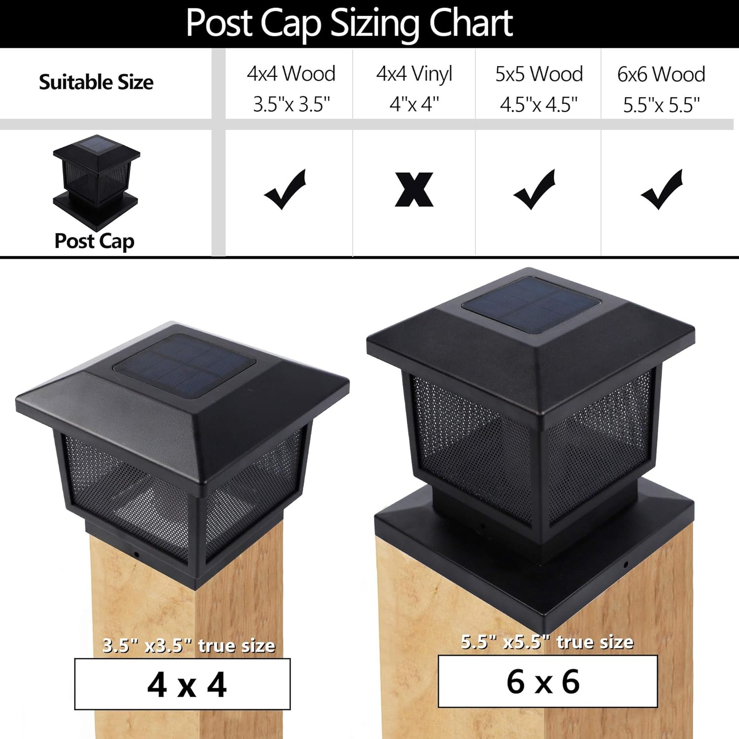 6 Pack Solar Flame Post Lights M822