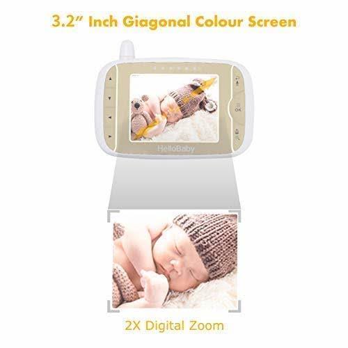 Baby Monitor with Remote Pan-Tilt-Zoom Camera and 3.2 LCD Screen, Infrared Night Vision H8823
