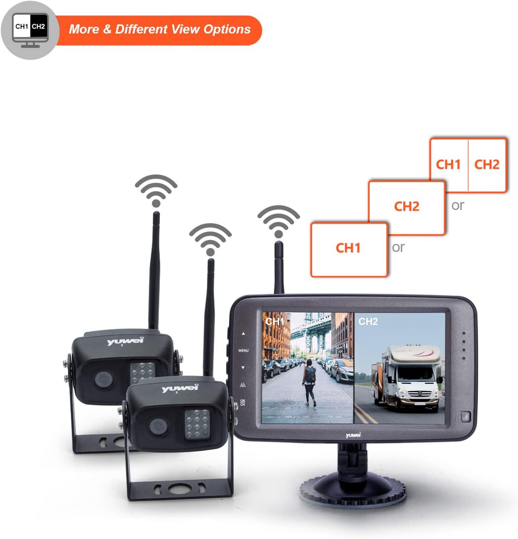 Wireless Backup Camera with 5 inch Split Screen, Ip69k Waterproof, Night Vision L9946