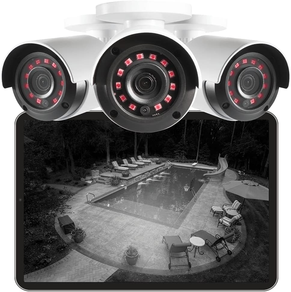 1080p HD 6 Camera 8-Channel Wired Security Camera System with 1TB DVR R762