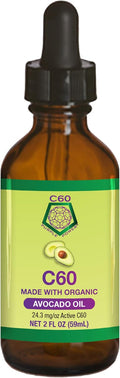 Organic Cold-Pressed Avocado Oil with C60, 2 Fl Oz, Pack of 2 I7226