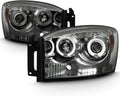 Smoked Lens LED Projector Headlights Pair W8076