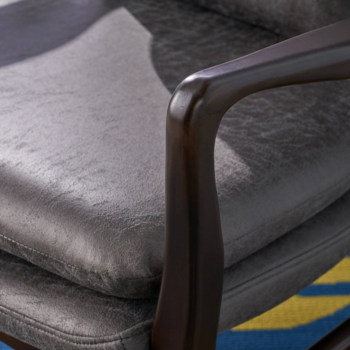 Brown and Dark Espresso Fabric Club Chair A94116