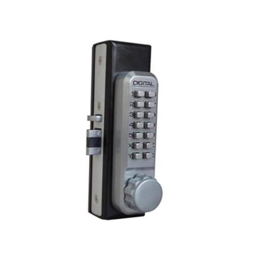 Mechanical Keyless Narrow Stile Latch with Double Sided Combination - Satin Chrome E2532